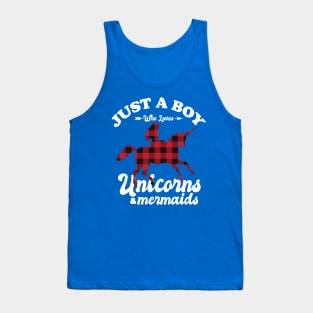 Just a Boy Who Loves Unicorns Tank Top